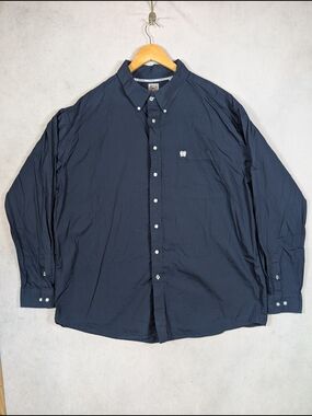 Cinch Western Button Up Shirt Mens Size 3XL Blue Long Sleeve Cotton